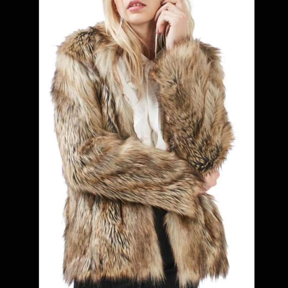 TOPSHOP Ultimate Faux Fur Coat